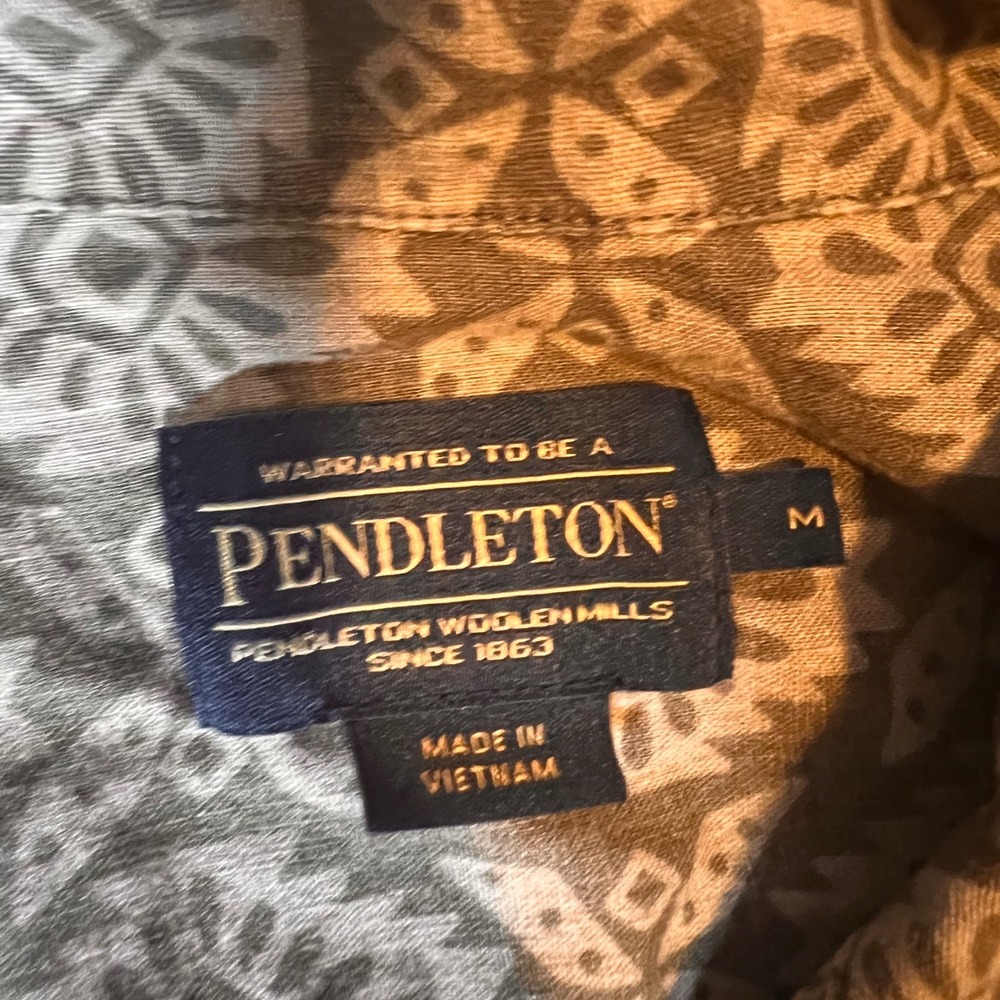 Pendleton Button Up Shirt Patterned Short Sleeve … - image 2